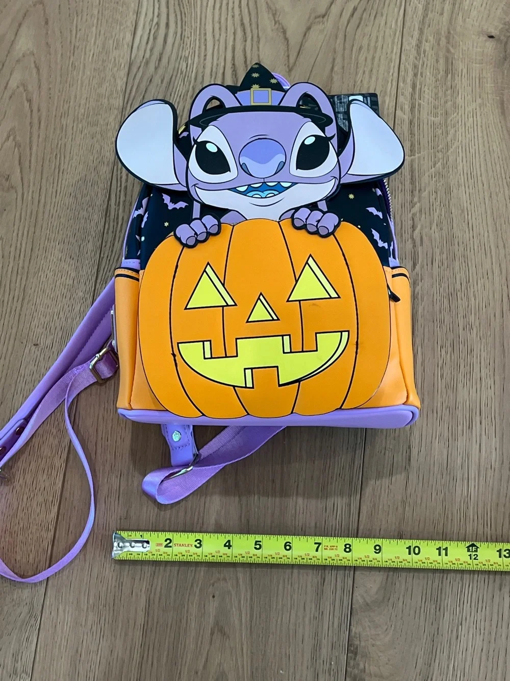 Disney x Loungefly Halloween Angle Pumpkin Mini Backpack. Glow in the dark.